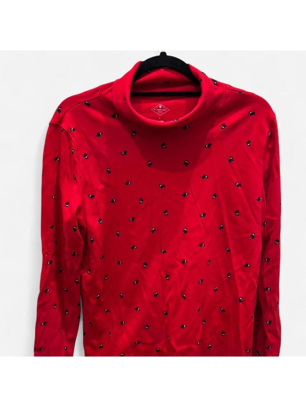 Vintage St. John's Bay Scottie Dog Print Turtleneck Top.